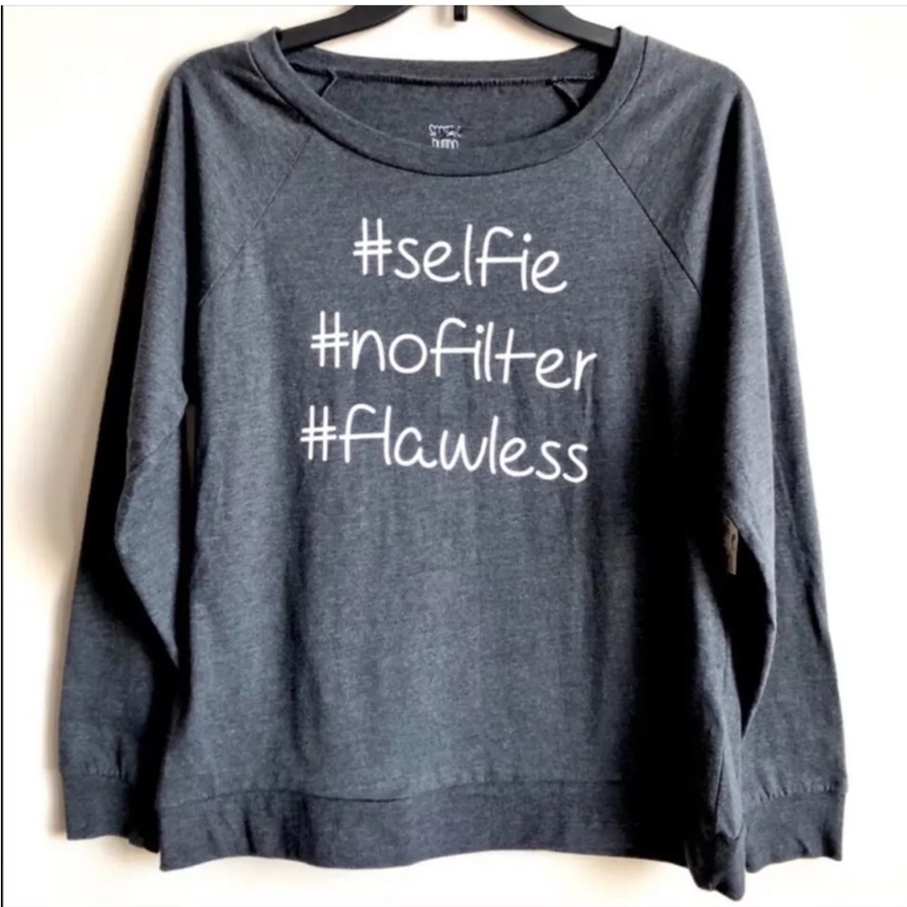 Snooze Button Lightweigth Graphic Selfie Sweatershirt Gray Size Xl View 2